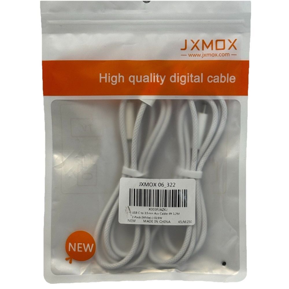 JXMOX USB-C to 3.5mm AUX Cable 4 Foot‎ Headphone Stereo Cord